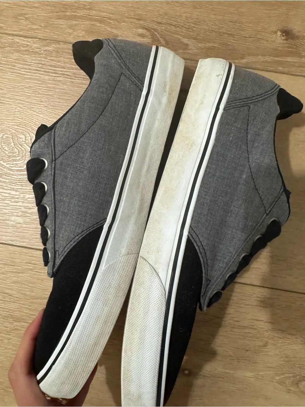 🛹Vans Men’s Atwood Deluxe Black & Gray Canvas Skater Shoes Sneakers 11